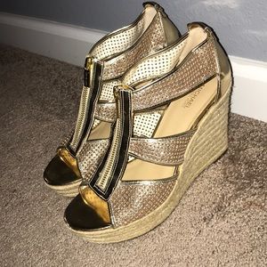 Michael Kors Gold Wedges